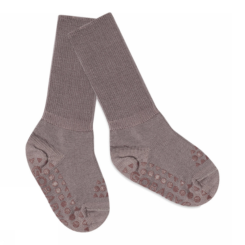 Skridsikre Strømper Merinould - Dark Purple Dove
