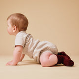 Skridsikre Strømper Merinould - Wine Red