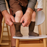 Skridsikre Strømper Merinould - Brown Melange