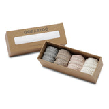 Combo Box 4-pak Bambus - Grey Melange, Sand, Soft pink, Off White